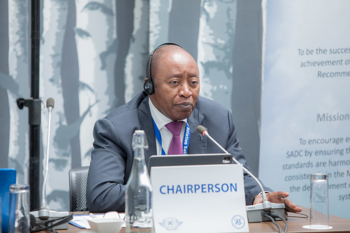 SADC CAC Chairperson Mr Jean Tshiumba, DRC CAA Giving his Welcome Remarks at the 1st Special Seating .jpg